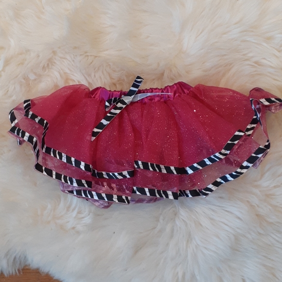 NEW Baby Glitter Tutu with Zebra Print Trim - Picture 2 of 4